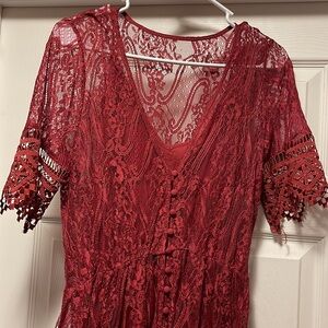 Elegant Red Lace Dress